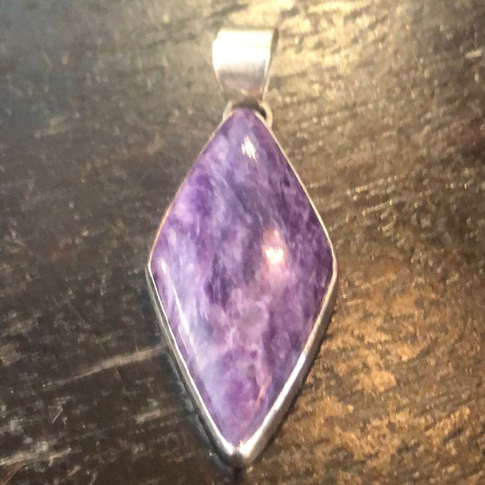 Amethyst sterling silver pendant